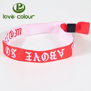 350*15mm Plastic Clasp Fabric Wristbands For One Time Use