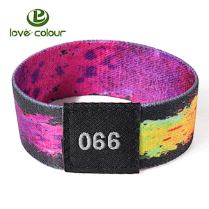 Professional factory custom festival elastic fabric wristbands for concert