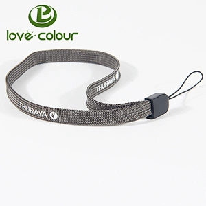 cheap custom durable ribbon nylon short lanyard keychain rope