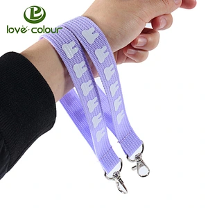 High quality custom nylon short wrist lanyard with keychain