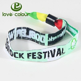 Lovecolour custom personalized polyester woven festival fabric wristbands for promotion