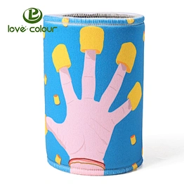 Cute design sublimation full printing can cooler with custom logo