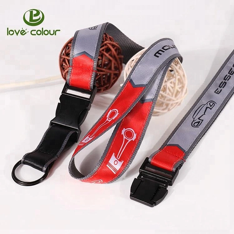 Custom polyester sublimation keychain lanyard with separable buckle