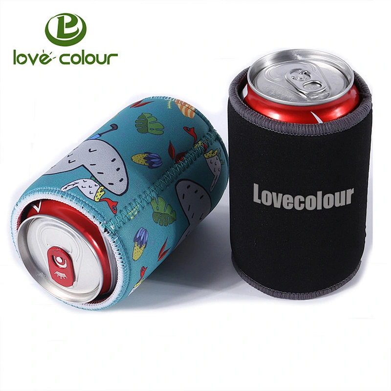 Printing cute cartoon neoprene foam stubby holder can cooler folding stuby cooler