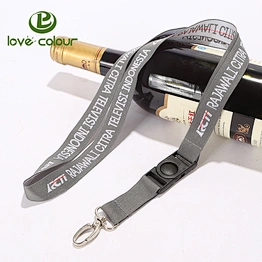 Custom polyester woven jacquard lanyard string with plastic detach clip