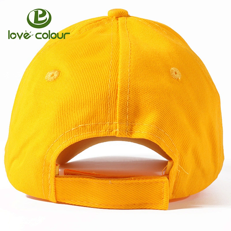 High quality cotton custom plain yellow baseball headgear