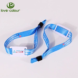 Custom Logo Printing Disposable RFID/NFC Fabric Bracelet /wristband RFID