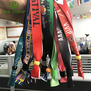 Popular polyester sublimation bracelet fabric concert textile wristband