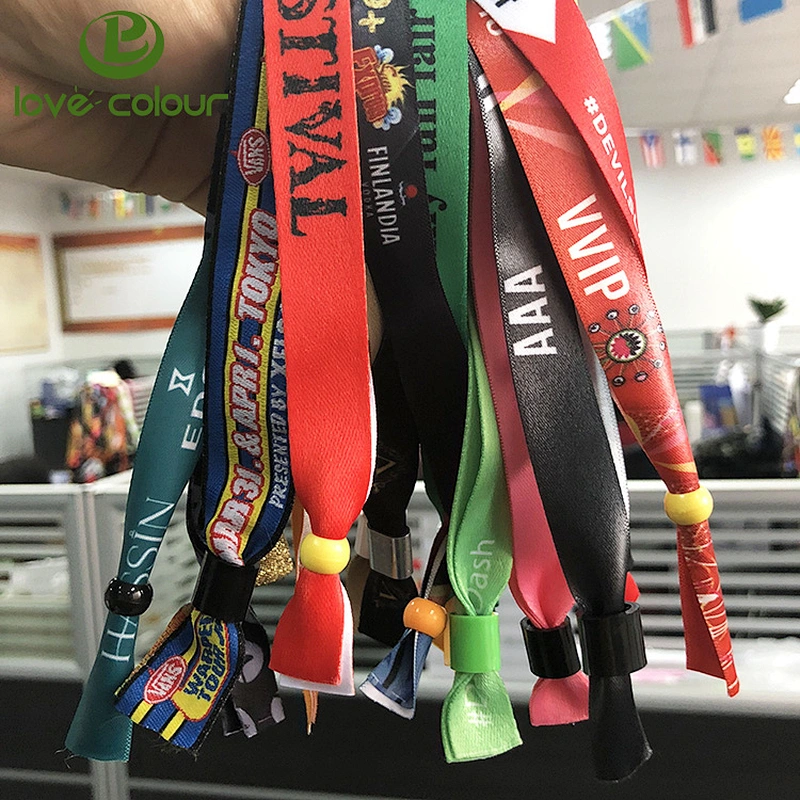 Popular polyester sublimation bracelet fabric concert textile wristband