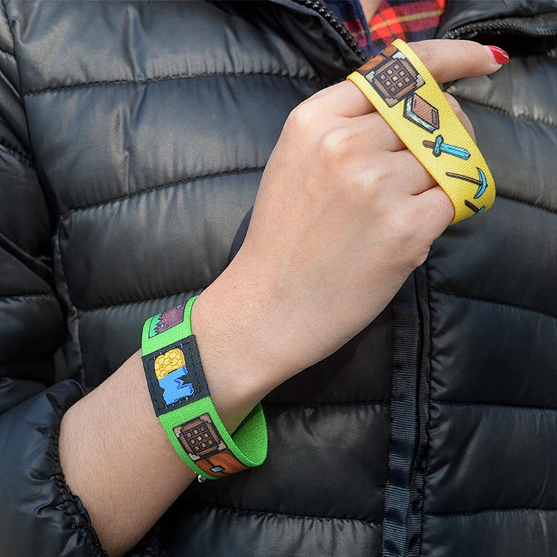 Custom sublimation elastic wristband fashion printed polyester elastic wrist band bracelet