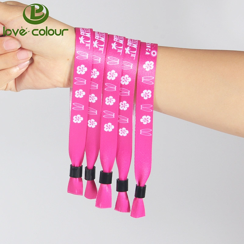 Polyester custom cloth wristband for wedding gift