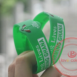 Printed Logo Soccer Silicone Wristband Bracelet Custom CMYK