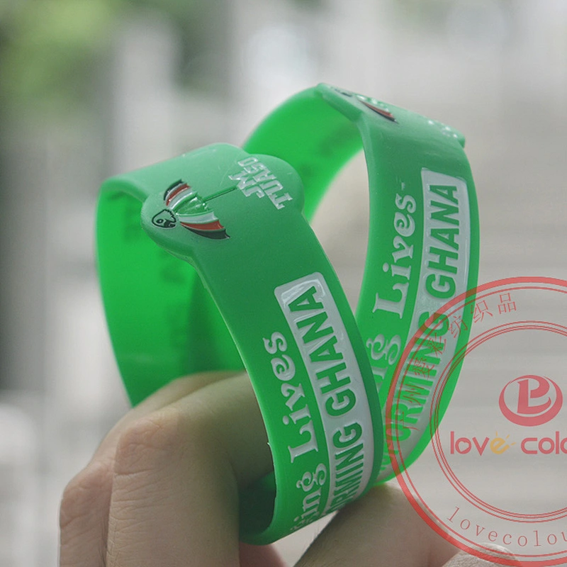 Printed Logo Soccer Silicone Wristband Bracelet Custom CMYK