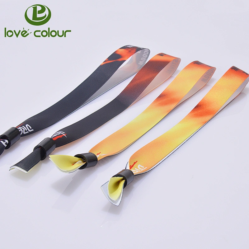 Polyester wrist bands free sample / printed satin wristband