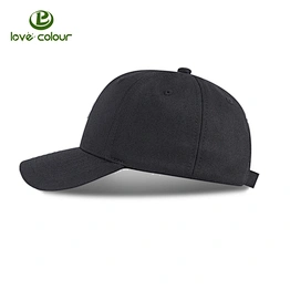 Embroidery logo 6 panel black cotton baseball cap / custom your own summer outdoor dad hat