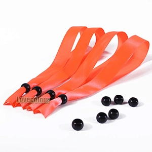 DIY polyester orange fabric wristband with bead closure