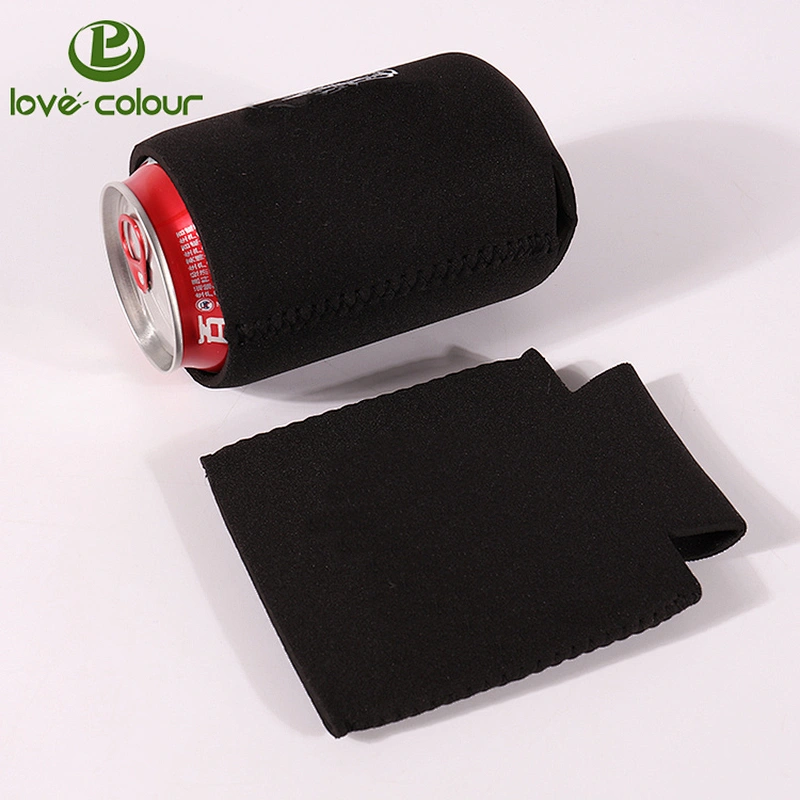 Custom black color neoprene beer can sleeve from China manufacturer