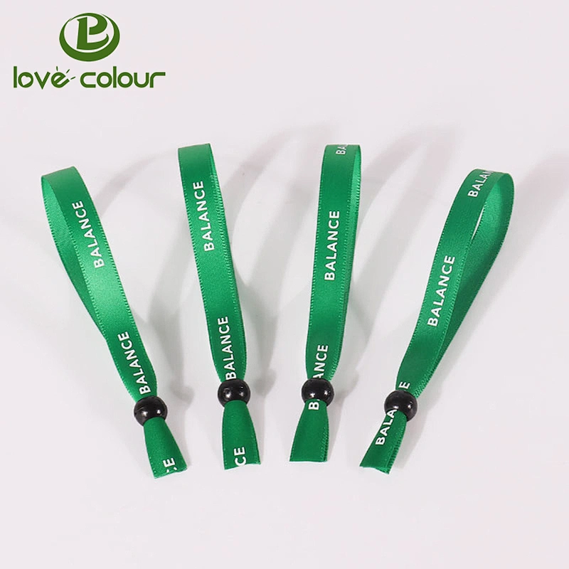 Festival polyester custom satin wristband bracelet for hallowma with plastic clasp
