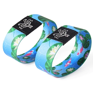 Event woven cloth RFID stretch elastic wrist band wrsitbands