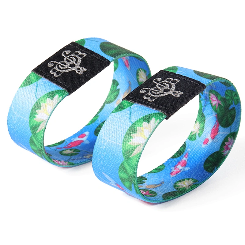 Event woven cloth RFID stretch elastic wrist band wrsitbands