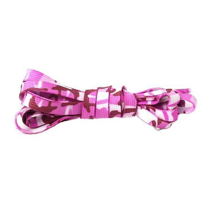 Promotion custom logo printed shoe laces flat polyester shoelaces
