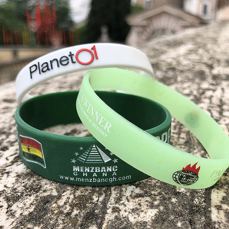 Eco-friendly custom recycled silicone wristband bracelet for team