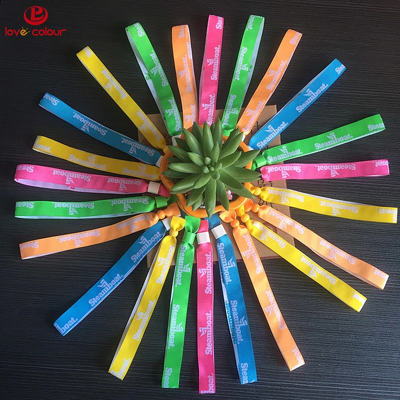 Directly custom made fabric material wristbands elegant promotion embroidery wrist band