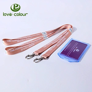 Custom polyester office lanyard with id card holder