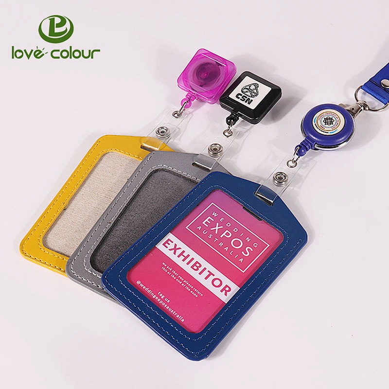 Custom waterproof custom logo leather ID card holder