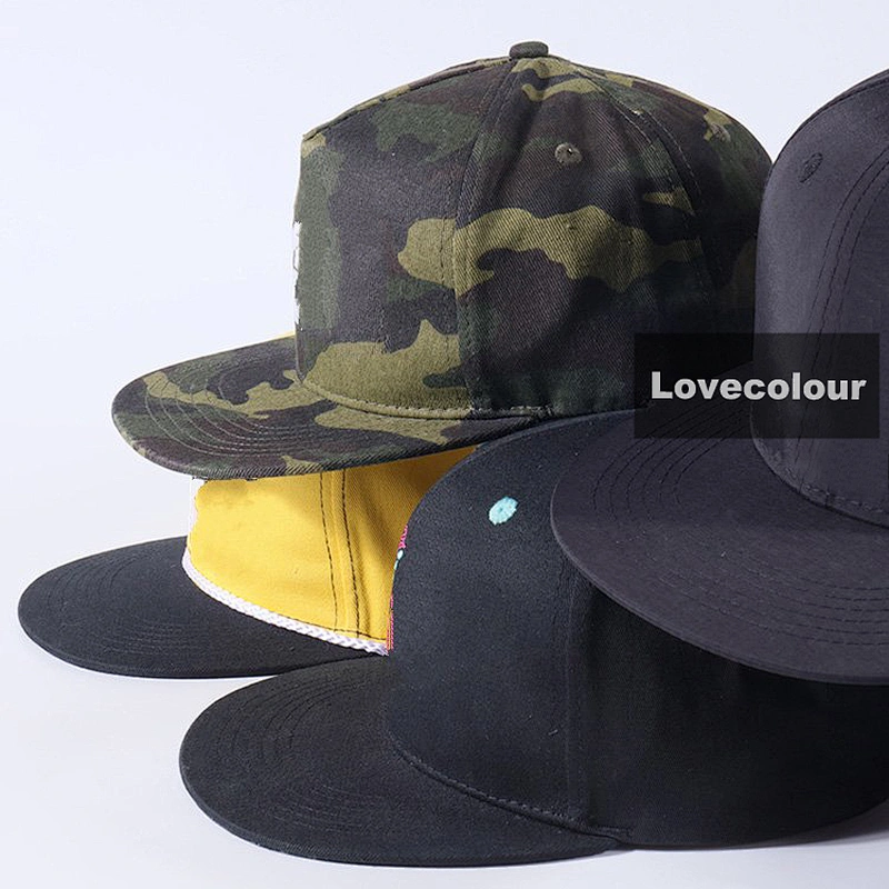 Custom Streetwear Black Snapback Cap Hip Hop Hat With Embroidery Logo