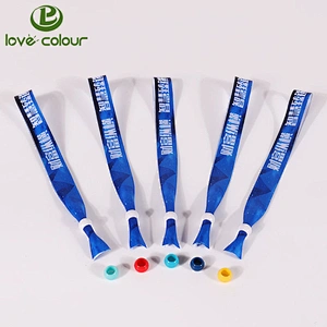 GUANGZHOU manufacture one time use wristbands with metal clip
