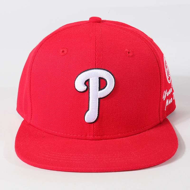 Custom Flat brim black cap Trucker Hat with embroidery logo
