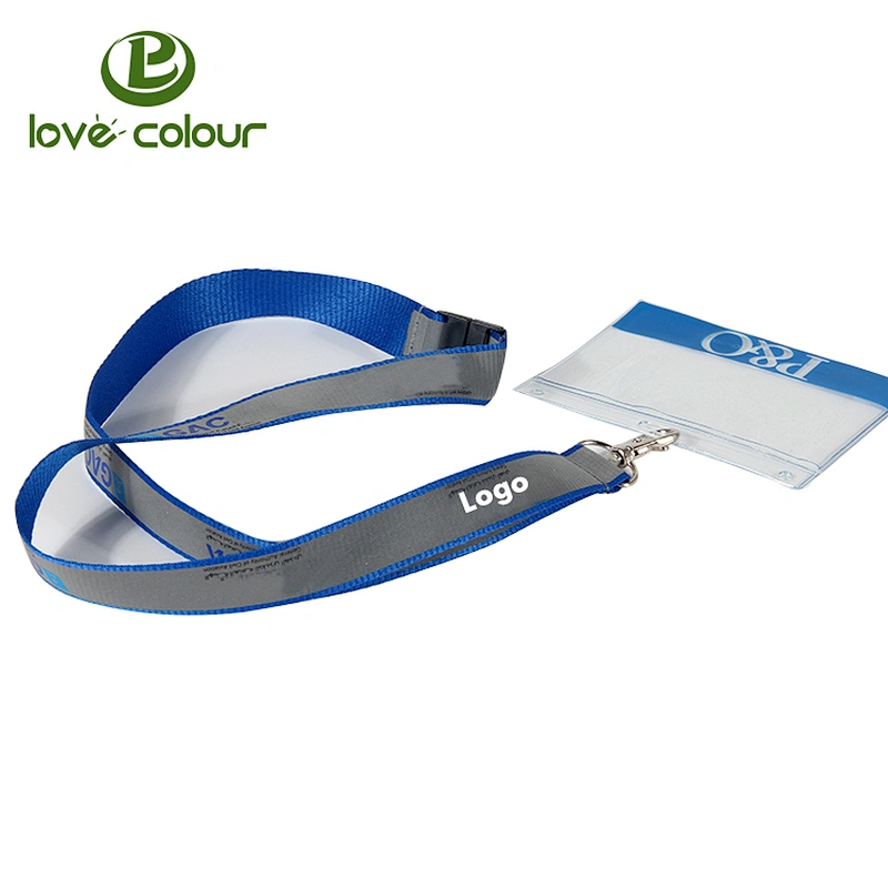 Custom Night Running Polyester Security Reflective Neck Lanyard
