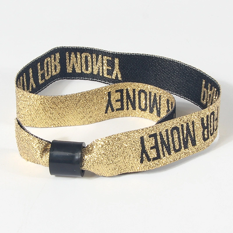 Custom concert using polyester woven wristbands in bulk