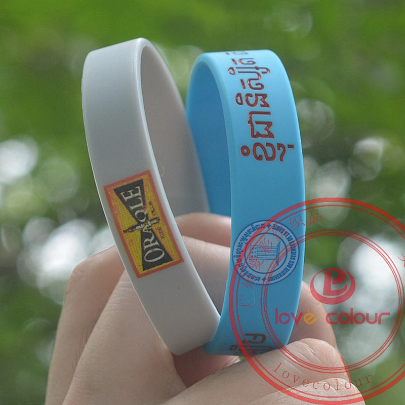 Printed Logo Soccer Silicone Wristband Bracelet Custom CMYK