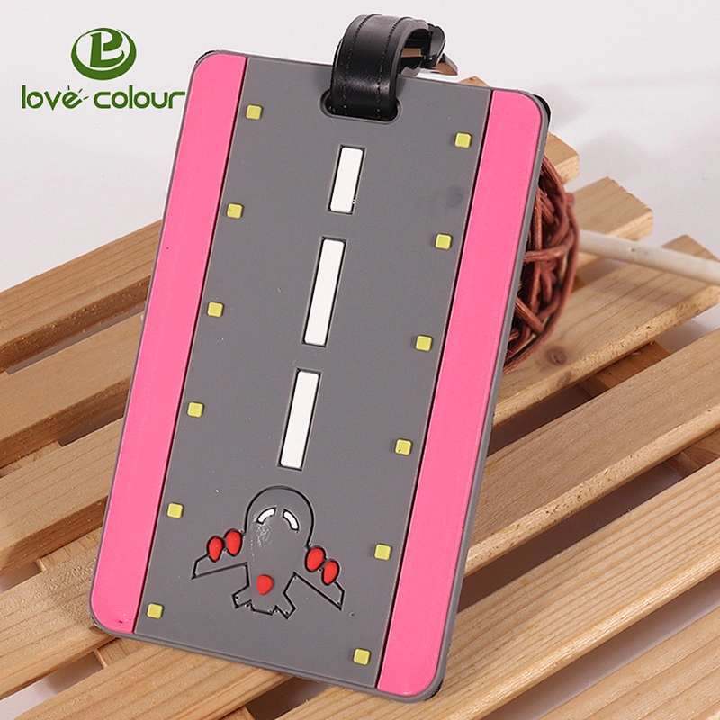 Travel Luggage Labels Bright Colorful Silicone ID Card Holder Tag for Suitcase