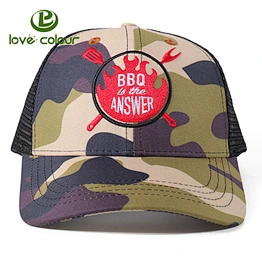 Custom trucker cotton embroidery logo camouflage baseball caps
