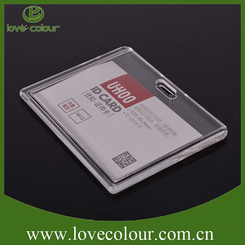 High quality custom plastic id card holder/ waterproof hard card holder