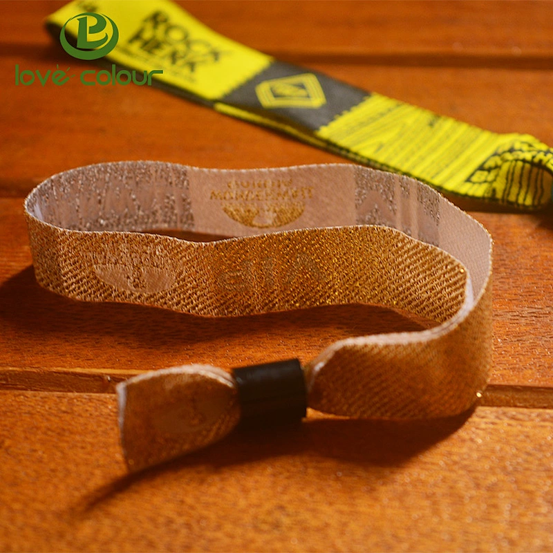 Custom polyester fabric bracelet wristbands for entrance ticket