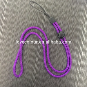 Lovecolour custom color round rope lanyard with woven logo