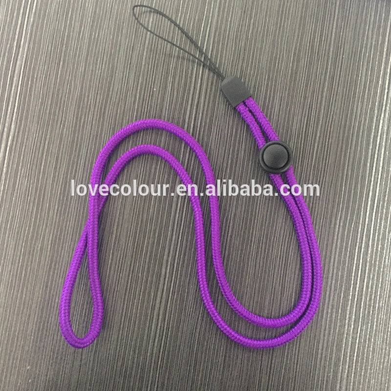 Lovecolour custom color round rope lanyard with woven logo
