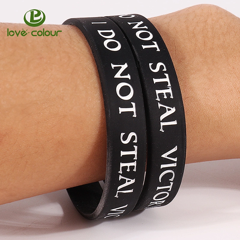 Custom Embossed Printing Sport Team Silicone Wristband For Men