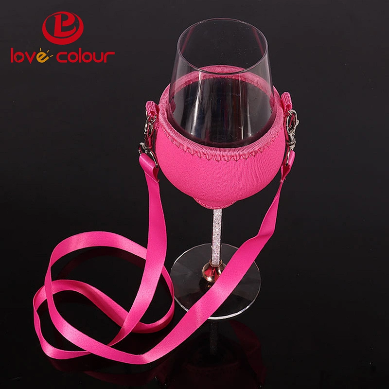 Custom Party Use Wine glass holder necklace/lanyard