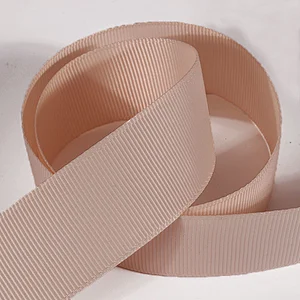 Custom polyester 4cm wide Brown Grosgrain Ribbon