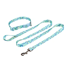 High quality Sublimation Custom Soft Polyester Adjustable Pet Leash and Collar Set