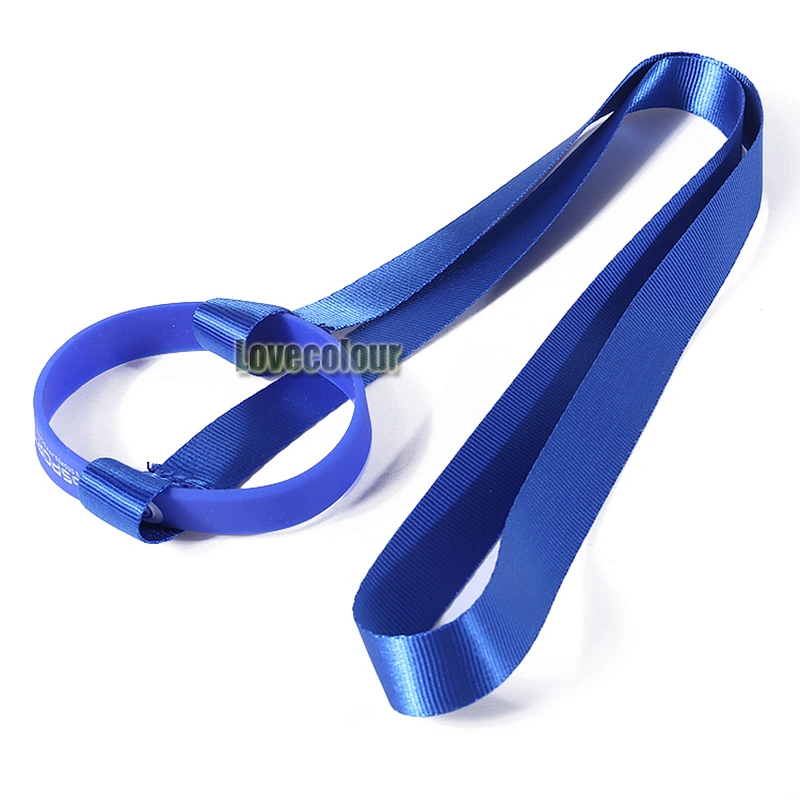 Promotional coffee cup holder lanyard with silicone wrist band for events