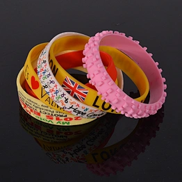 Rubber bracelet silicone wristband with three blended color