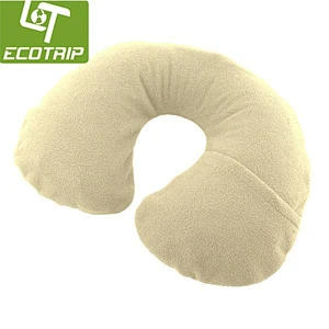 Inflatable Snooze Pillow With Fleece Cover