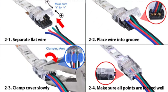  Waterproof IP65 Hippo snap connector Installation Steps