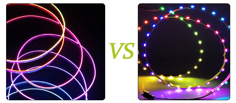 dot less rgbic led strip cob vs smd technology comparison